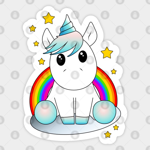 Cute Unicorn in Cloud Sticker by Stoney09